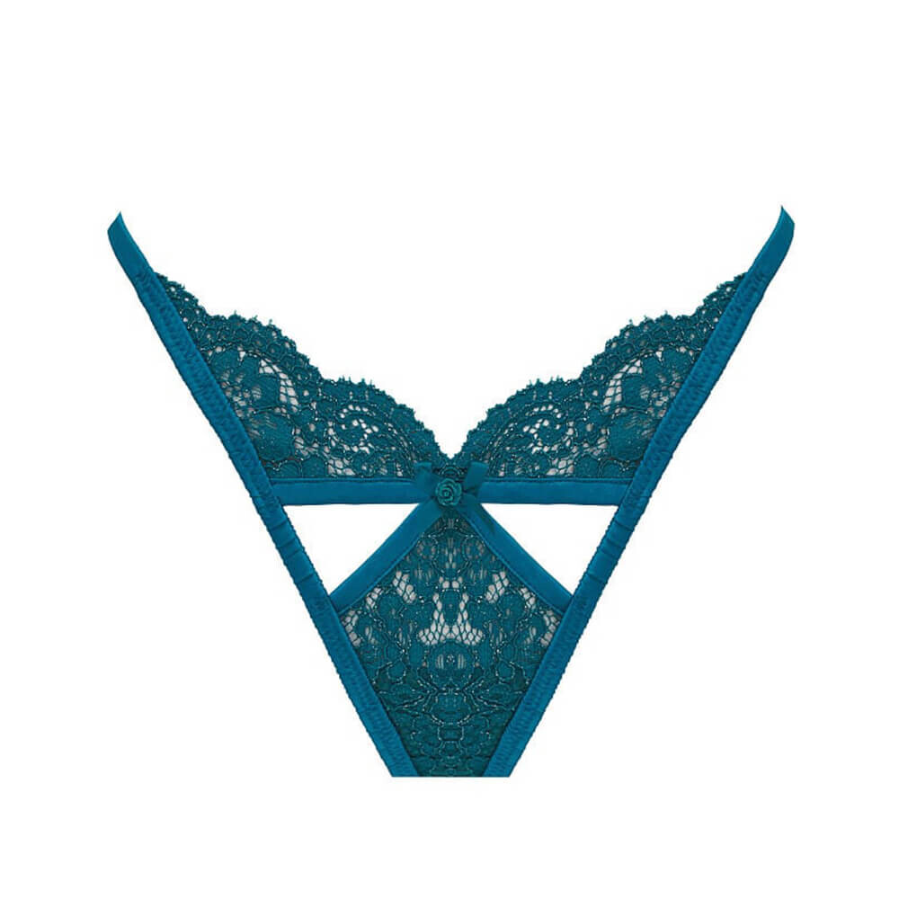

Стринги Victoria`s Secret For Love & Lemons Creamsicle Lace Thong, тёмно-зелёный