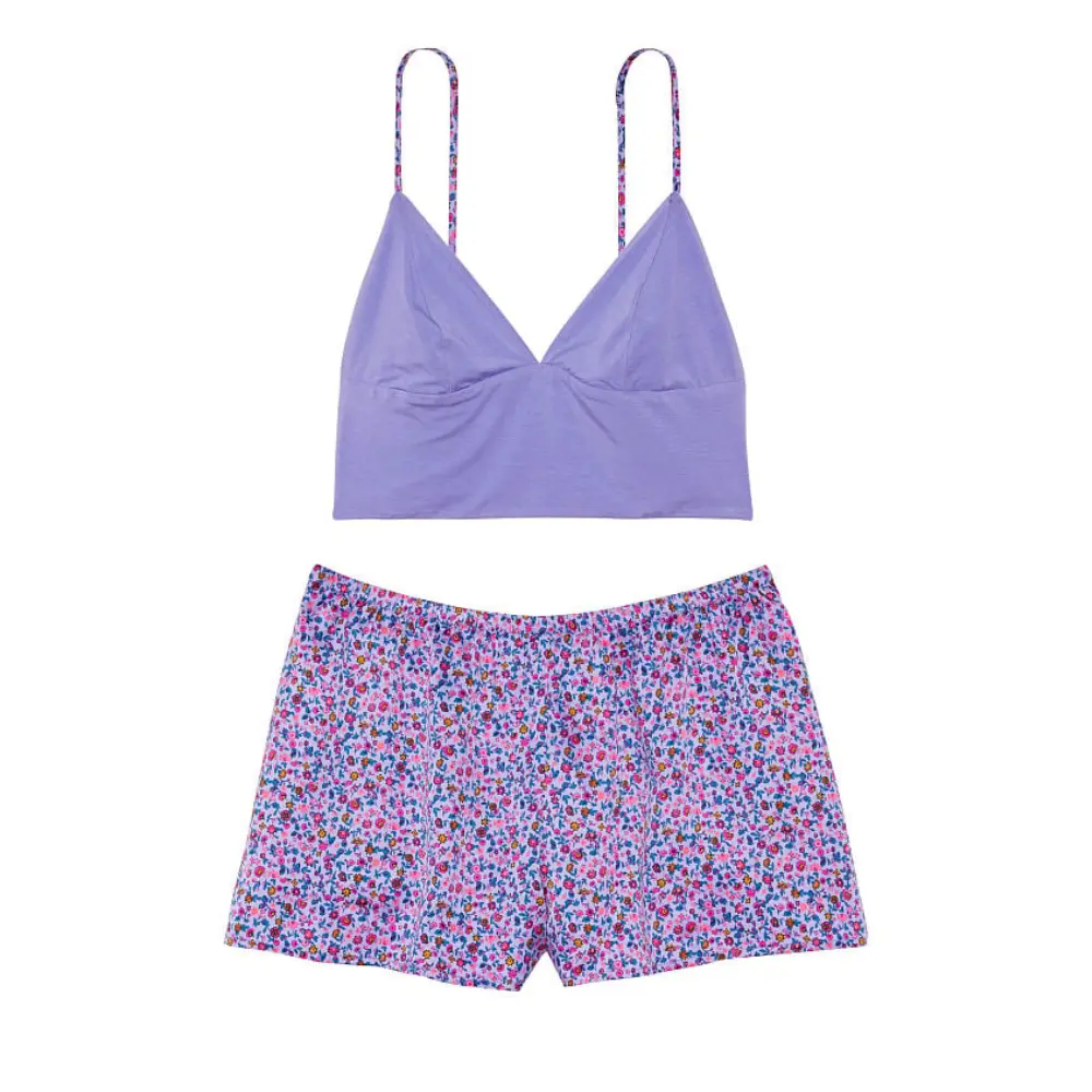 

Пижама Victoria's Secret Modal Cropped Cami Satin, фиолетовый