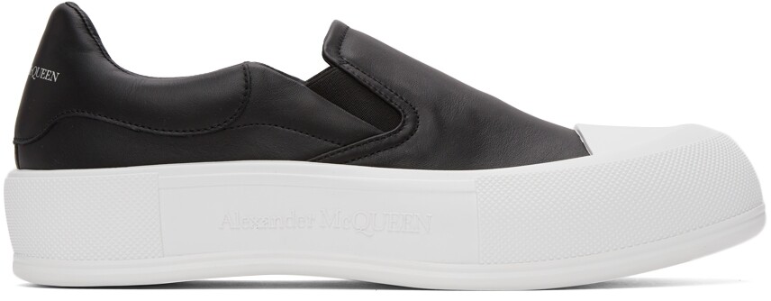 

Черно-белые кроссовки без шнурков Plimsoll Alexander McQueen