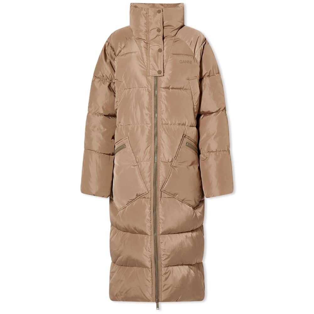 

Длинное длинное пальто Tech Puffer GANNI, Коричневый