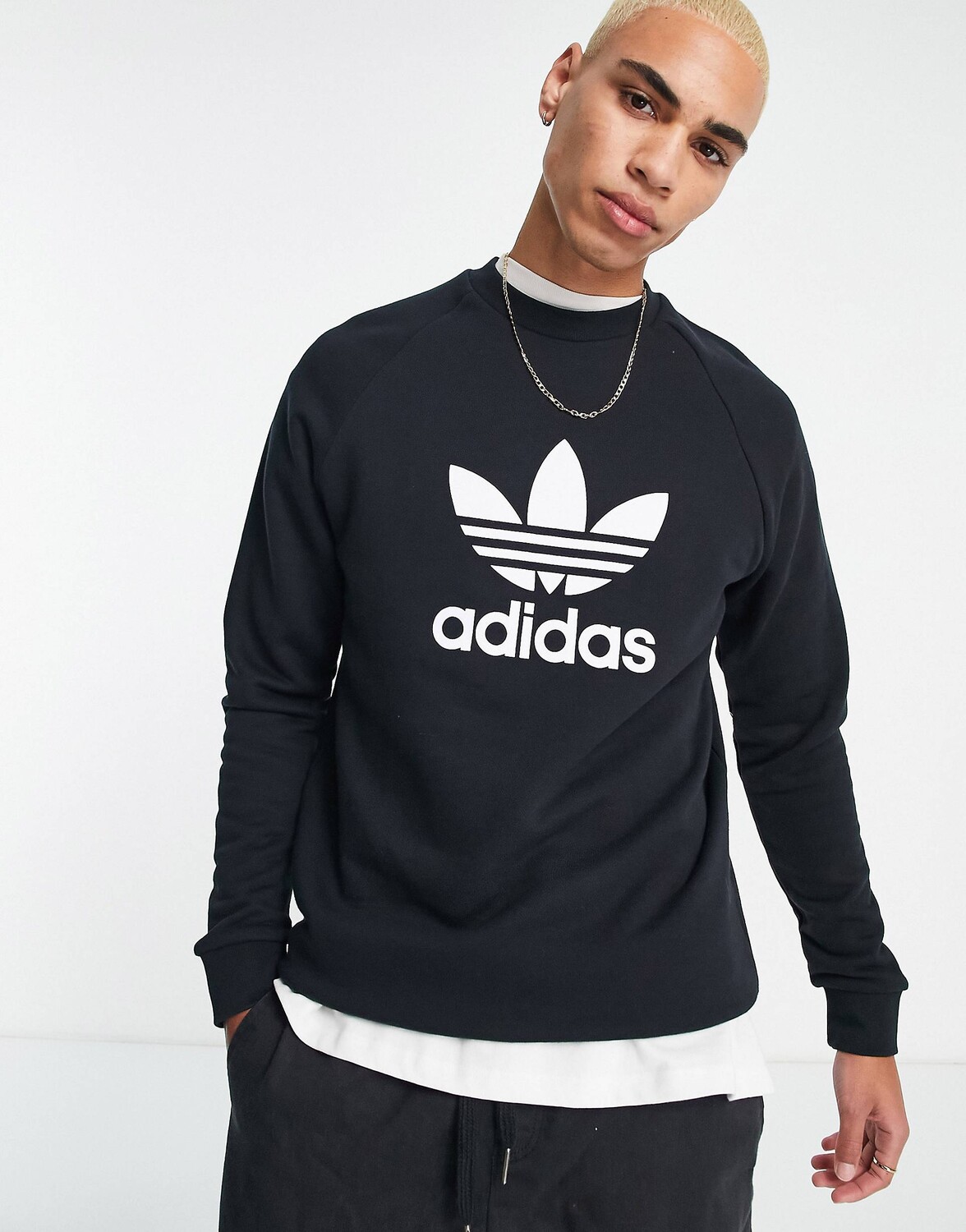 

Черная толстовка с трилистником adidas Originals, Черный