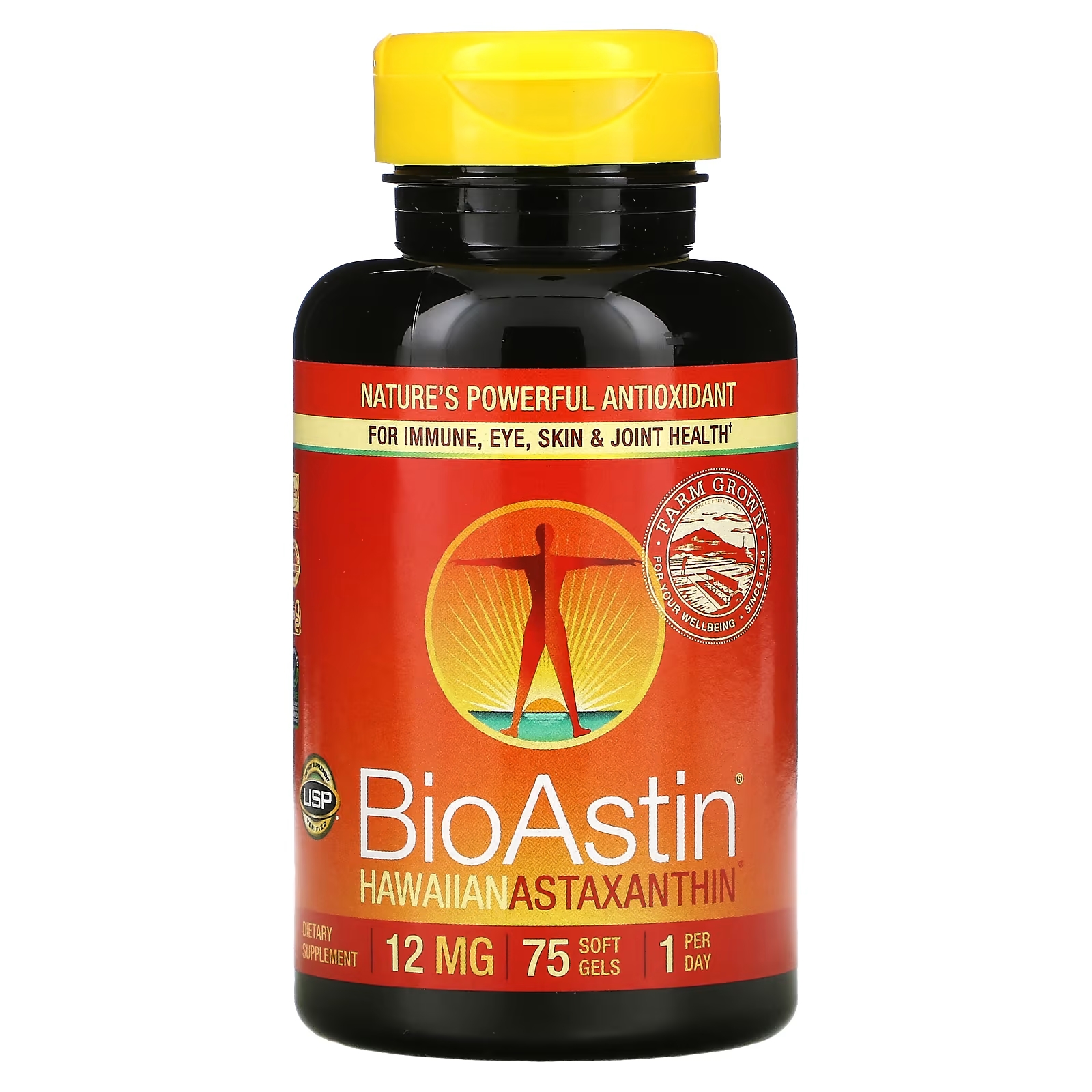 Астаксантин Nutrex Hawaii BioAstin, 75 мягких таблеток гавайский астаксантин nutrex hawaii bioastin eyeastin 6 мг 60 мягких таблеток
