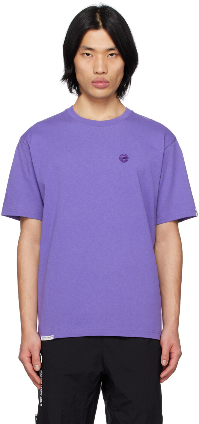 

Фиолетовая футболка с вышивкой AAPE by A Bathing Ape