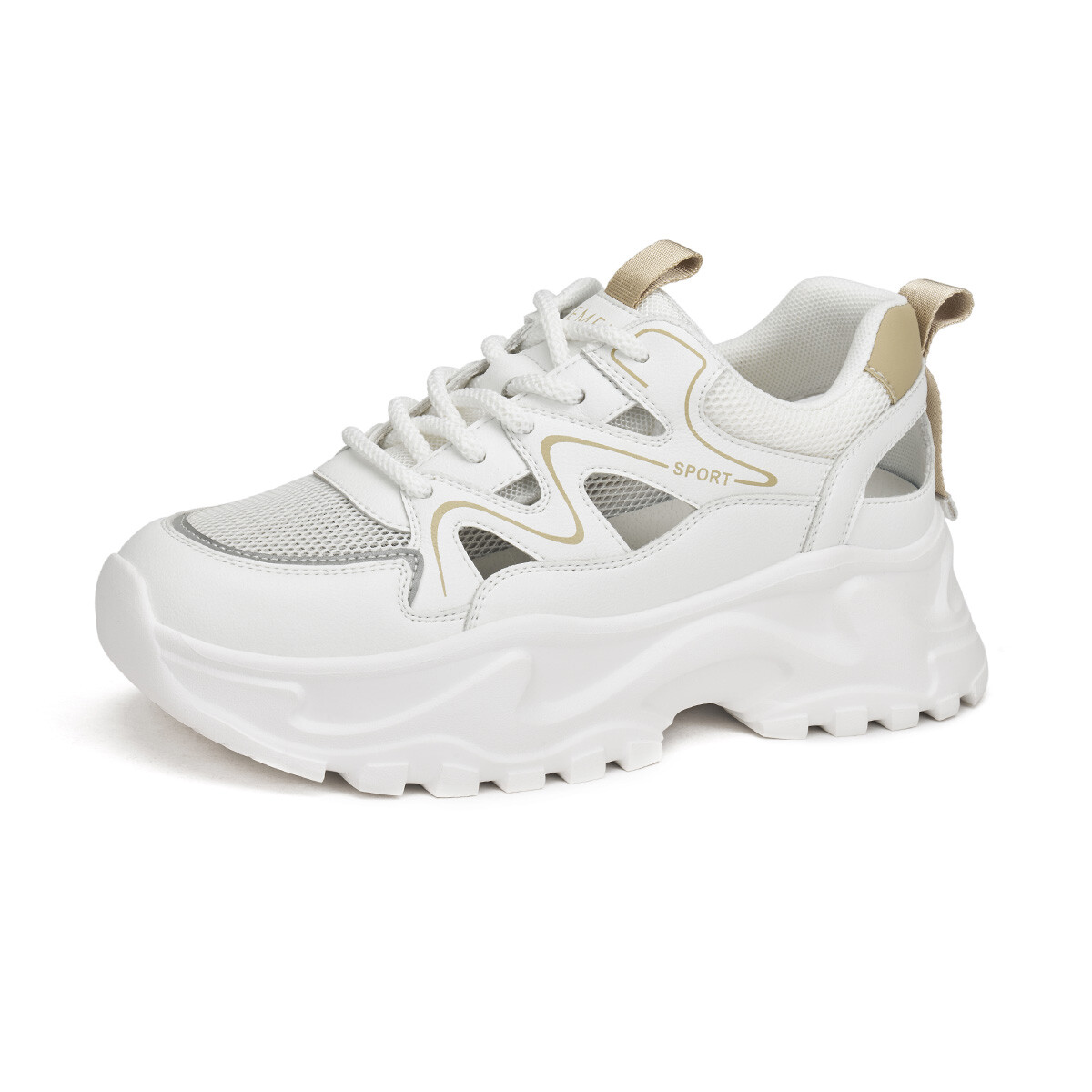

Кроссовки для образа жизни Женские низкие Gemeiq, цвет White/Apricot