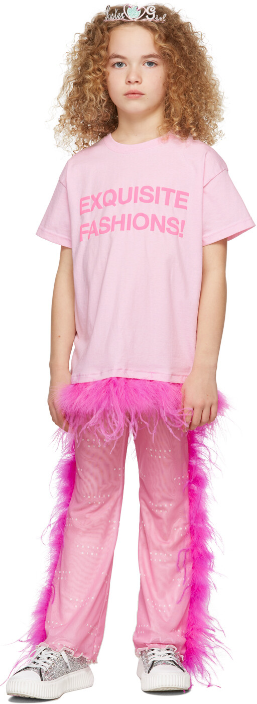 

SSENSE Exclusive Kids Pink 'Exquisite Fashions!' Футболка Poster Girl