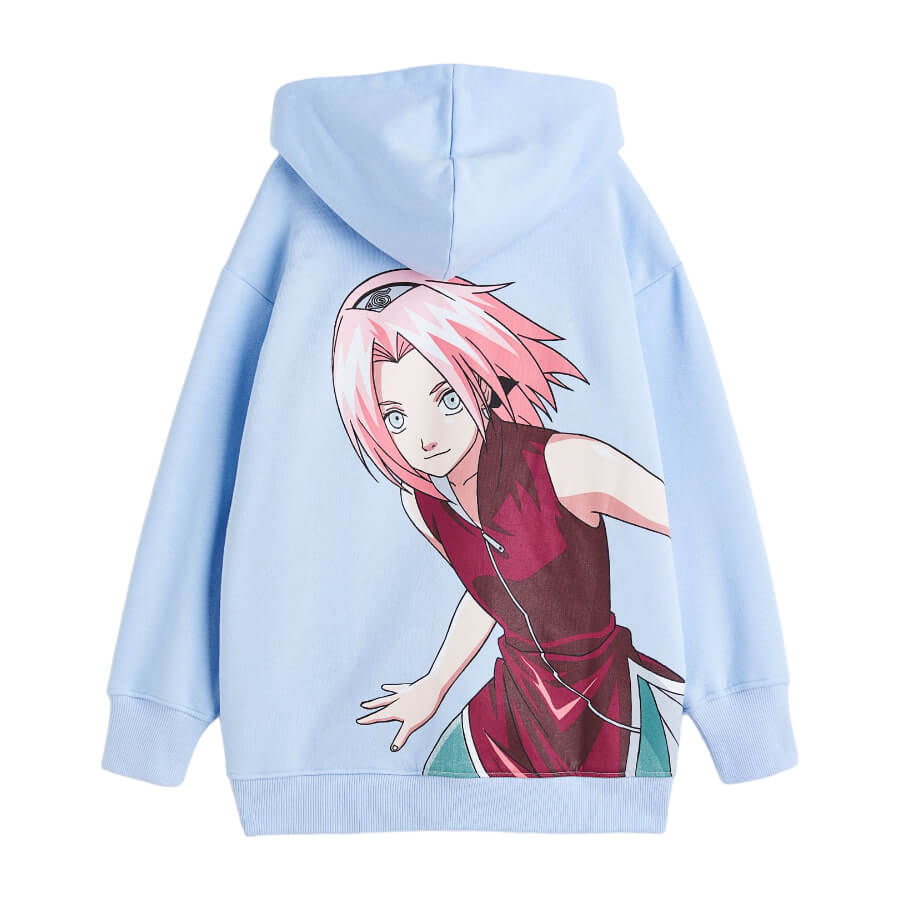 Толстовка H&M Naruto Oversized Printed Hooded, голубой – заказать по  выгодной цене из-за рубежа в «CDEK.Shopping»