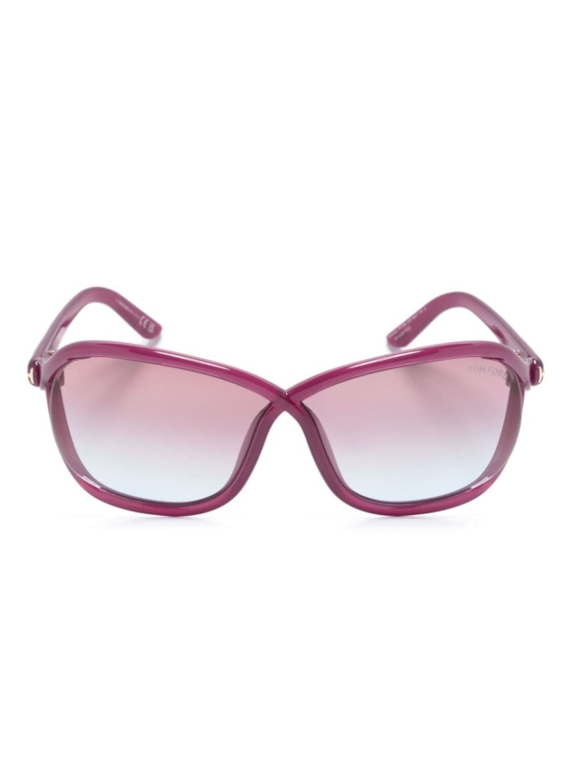

TOM FORD Eyewear солнцезащитные очки Fernanda в массивной оправе, розовый