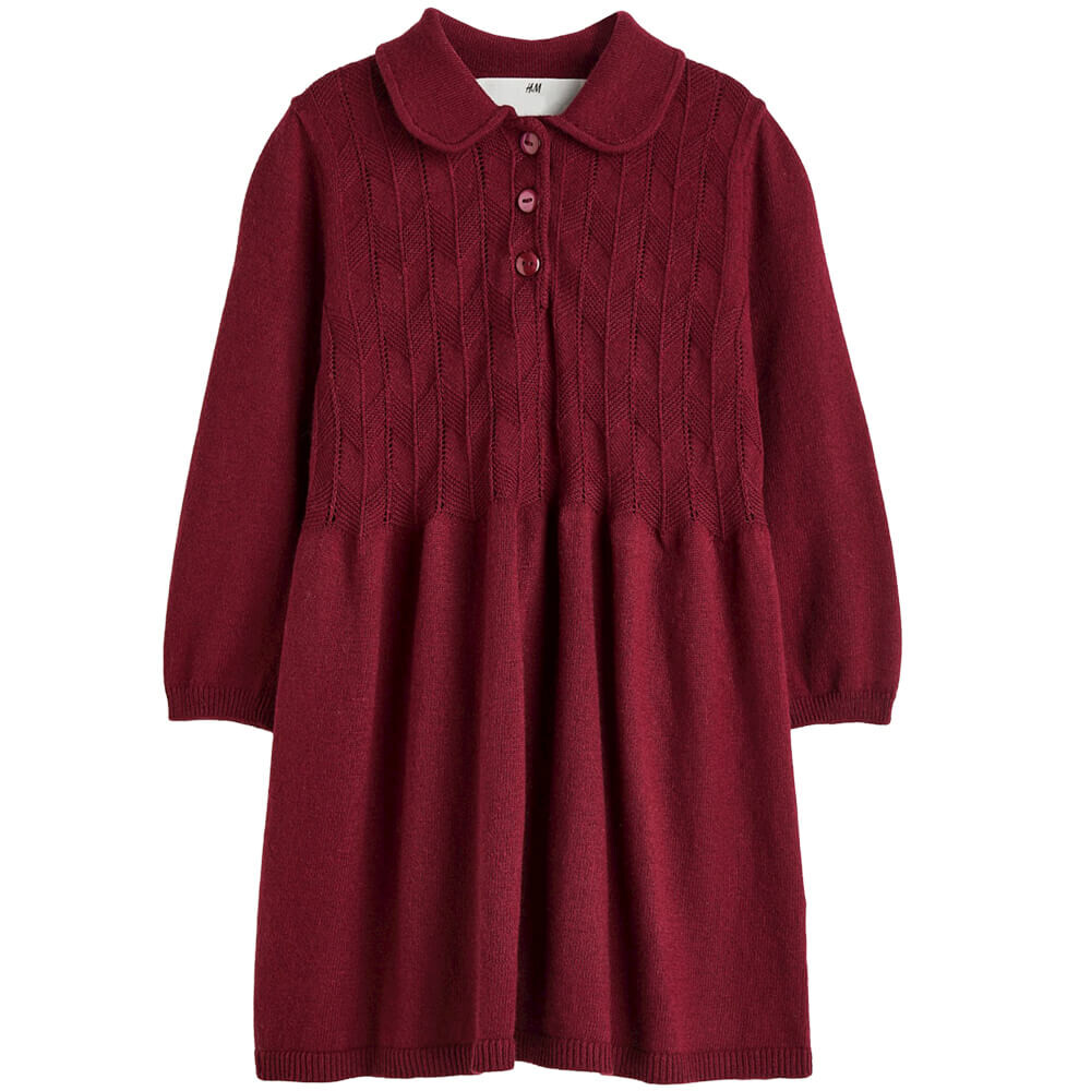 

Платье H&M Fine-knit, темно-красный