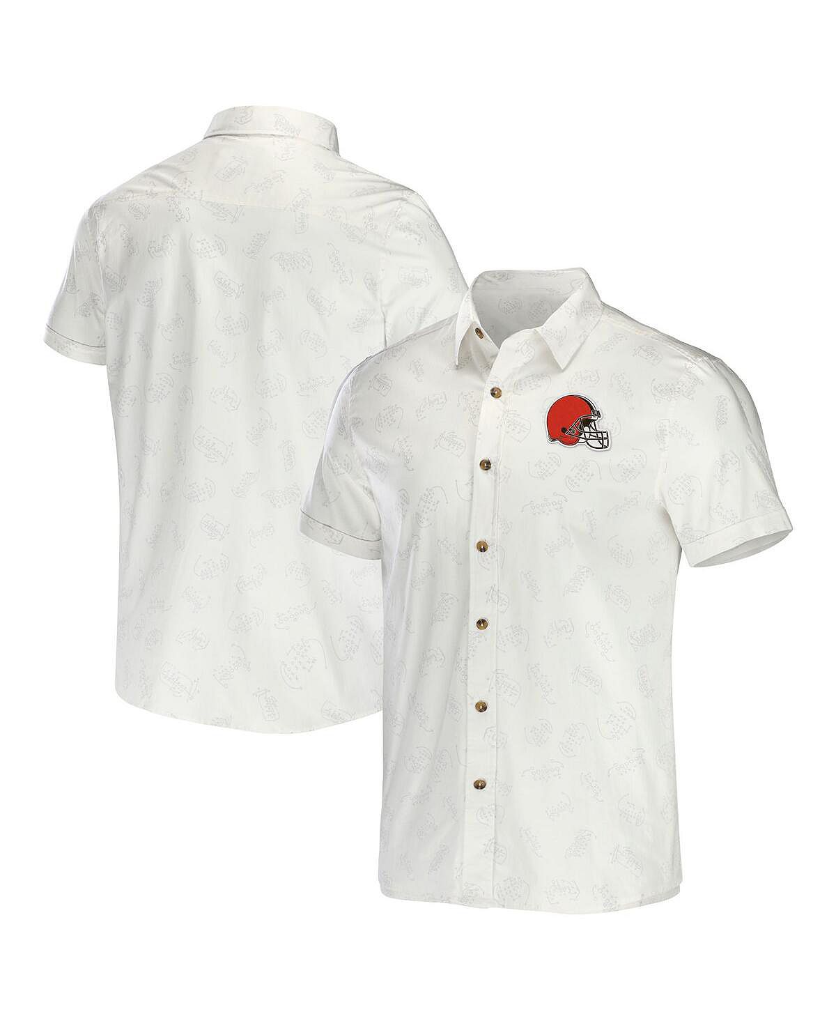 Мужская тканая футболка на пуговицах nfl x darius rucker от white cleveland browns Fanatics, белый цена и фото
