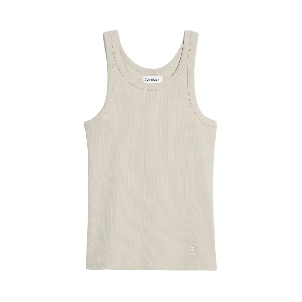Топ Calvin Klein Cotton Contour Rib, светлый серо-бежевый