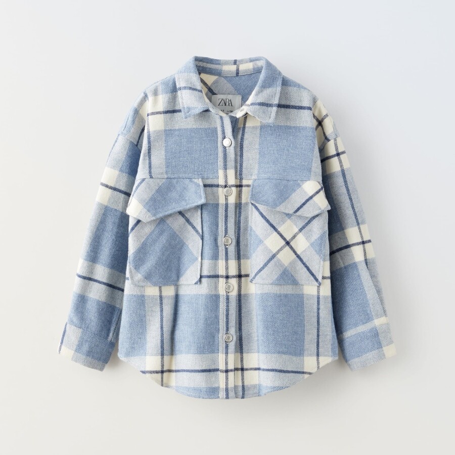 

Куртка-рубашка Zara Overshirt, синий