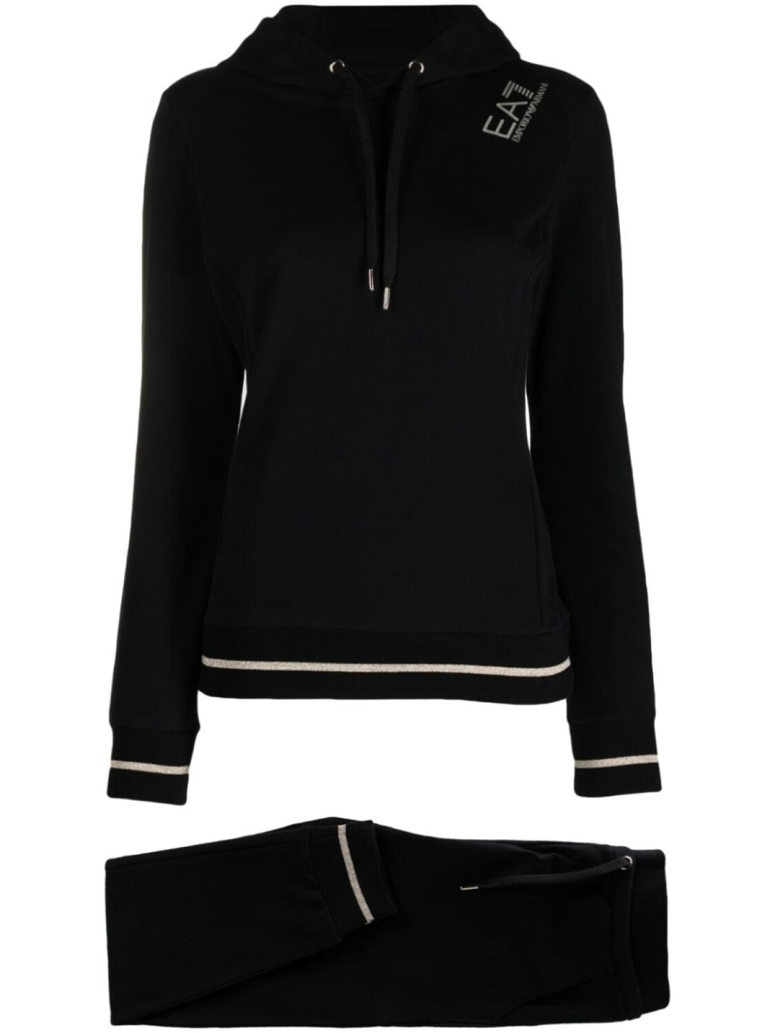 

Ea7 Emporio Armani спортивный костюм с отделкой в полоску, черный