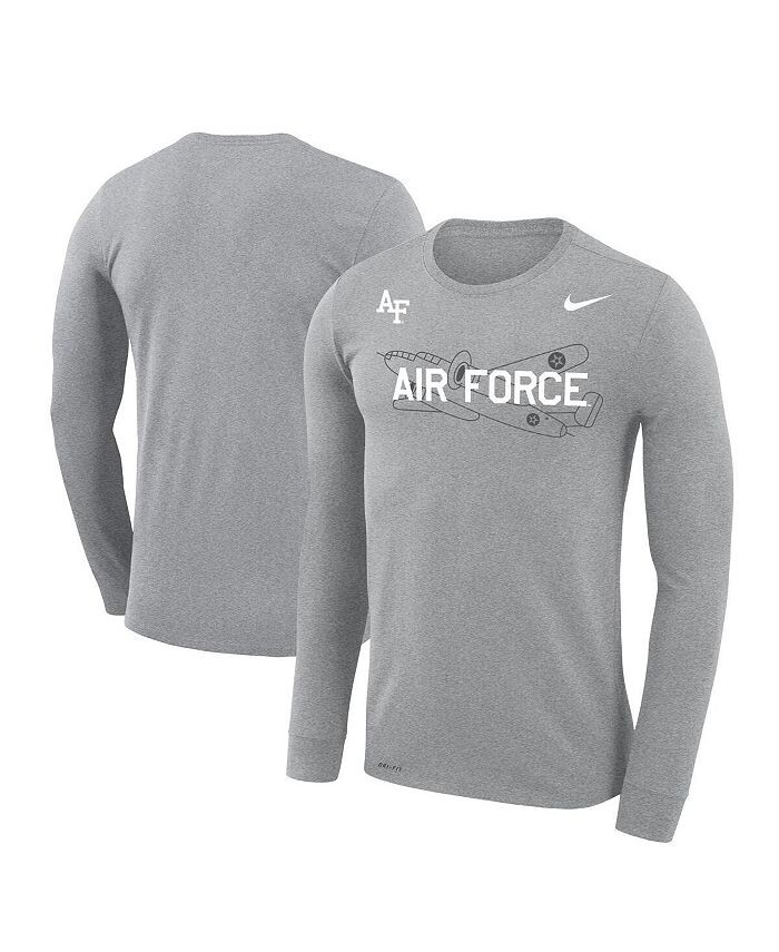 

Мужская футболка Heather Grey Air Force Falcons Rivalry Plane Legend Performance Nike, серый
