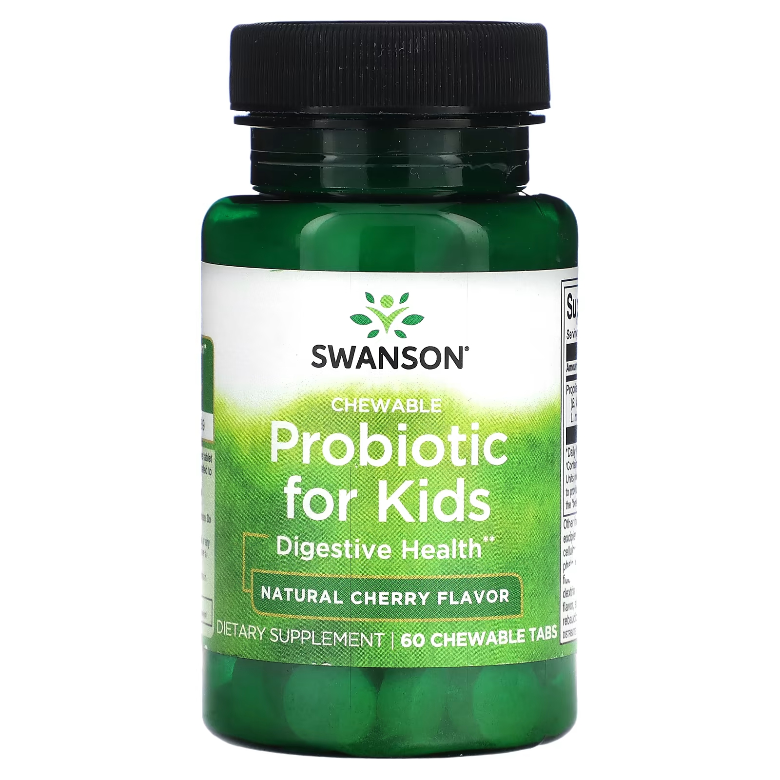 Пробиотик для детей Swanson, натуральная вишня, 60 жевательных таблеток пробиотик для малышей flora 3 миллиарда бактерий 75 гр
