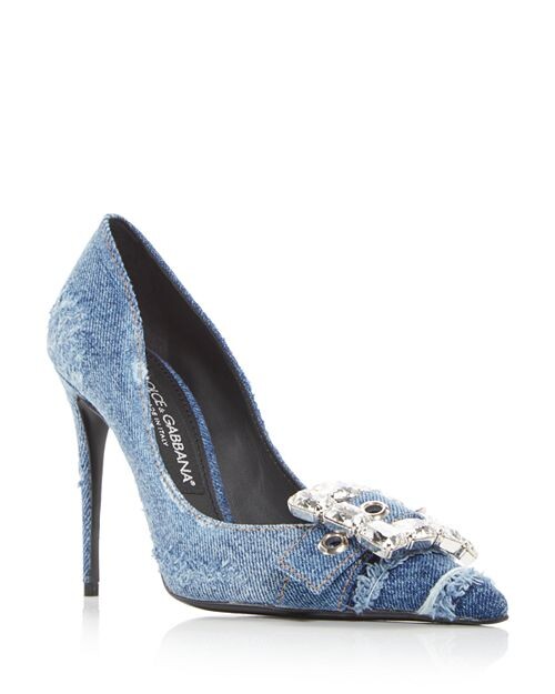 

Женские рваные туфли на высоком каблуке Dolce & Gabbana, цвет Blue