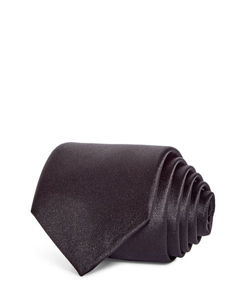 

Однотонный шелковый узкий галстук Lanvin, цвет Black
