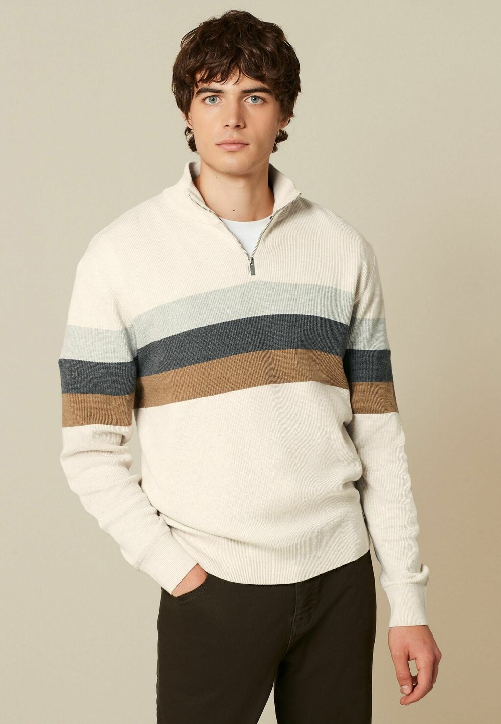 

СТАНДАРТНЫЙ ФОРТ Colourblock Zip Neck Next