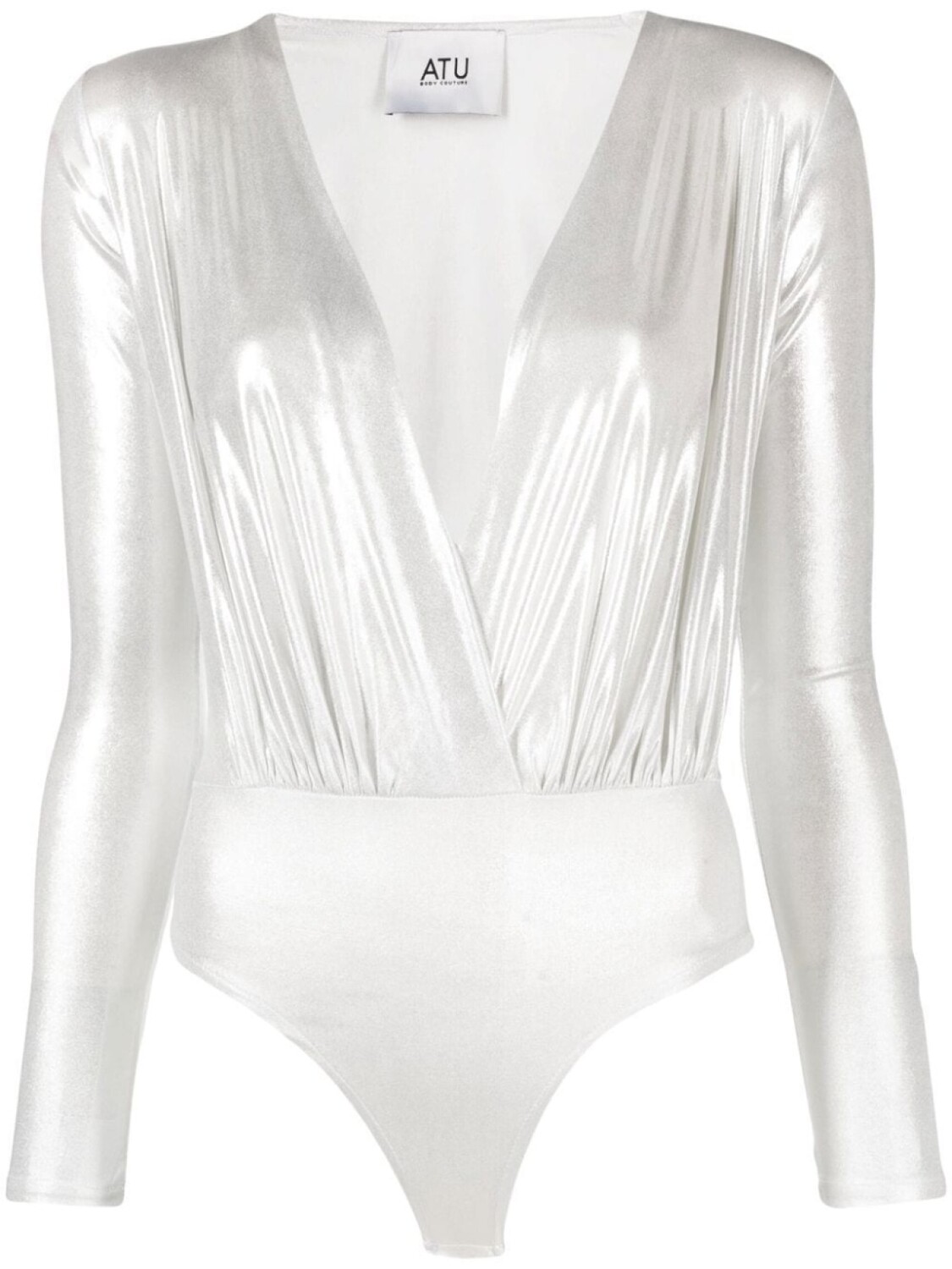

Atu Body Couture боди с V-образным вырезом и эффектом металлик, серебристый