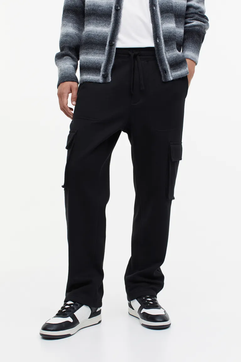 Брюки-карго свободного кроя H&M, черный брюки свободного кроя h