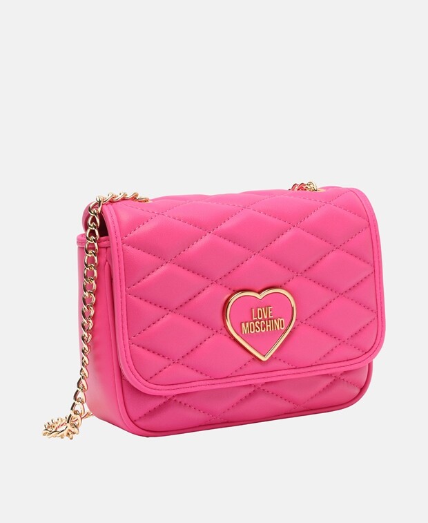 

Кожаная сумка через плечо Love Moschino, розовый