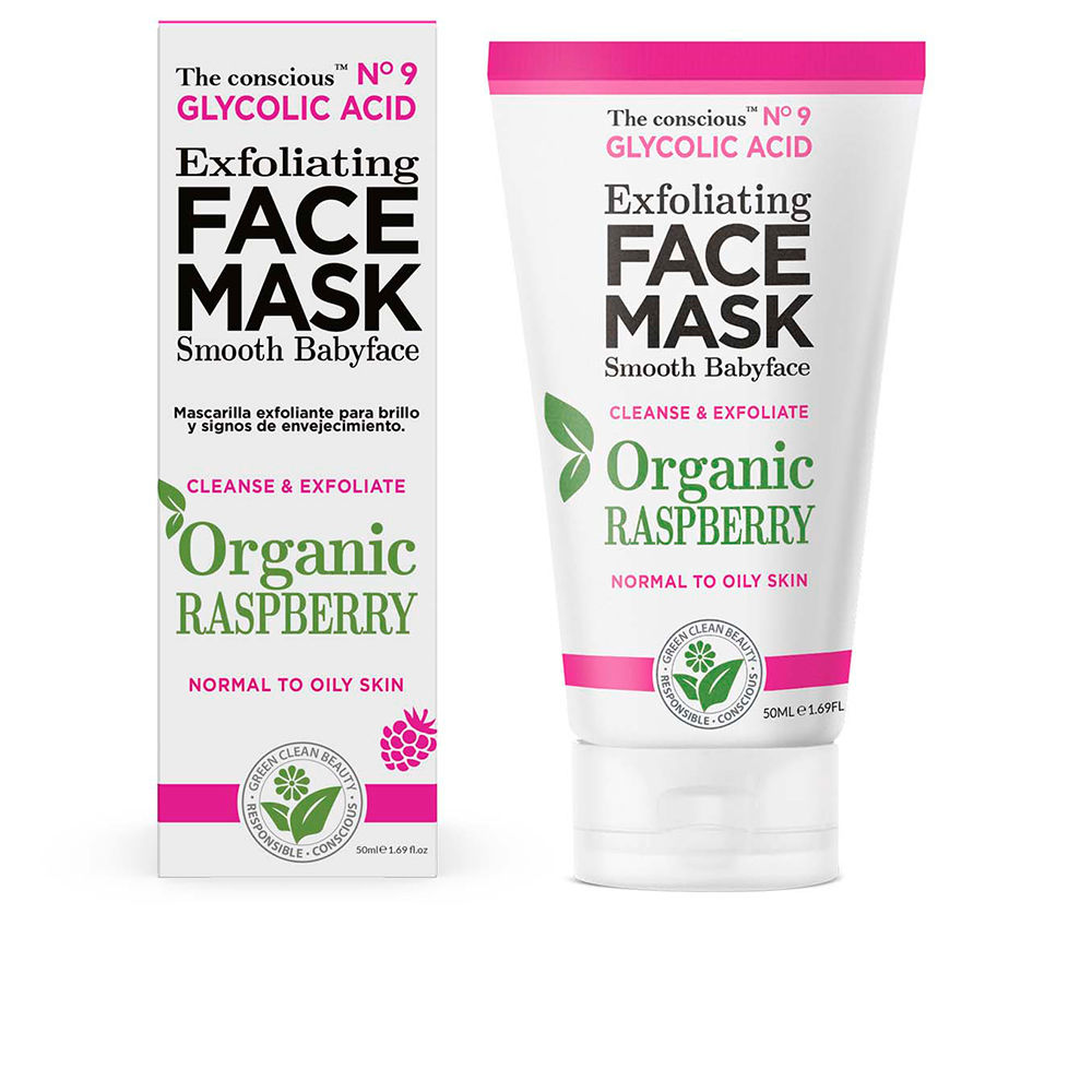 Маска для лица Glycolic acid exfoliating face mask organic raspberry The conscious, 50 мл маска отшелушивающая farres маска для лица с экстрактом икры