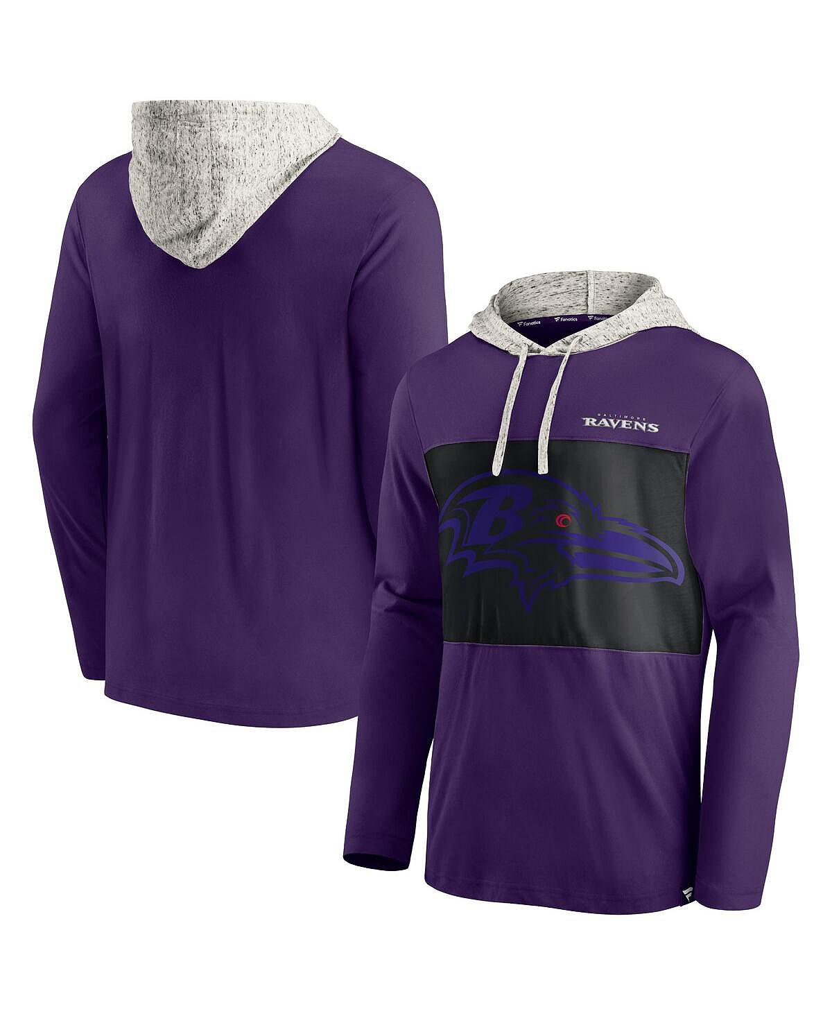 цена Мужская фирменная фиолетовая футболка с капюшоном baltimore ravens с длинным рукавом Fanatics, фиолетовый