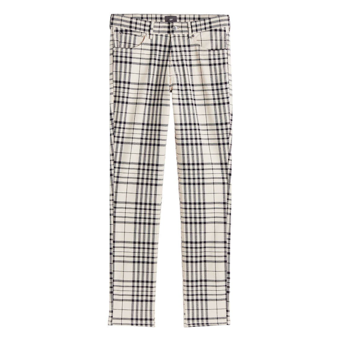 

Брюки H&M Plaid Skinny Fit Twill, светло-бежевый