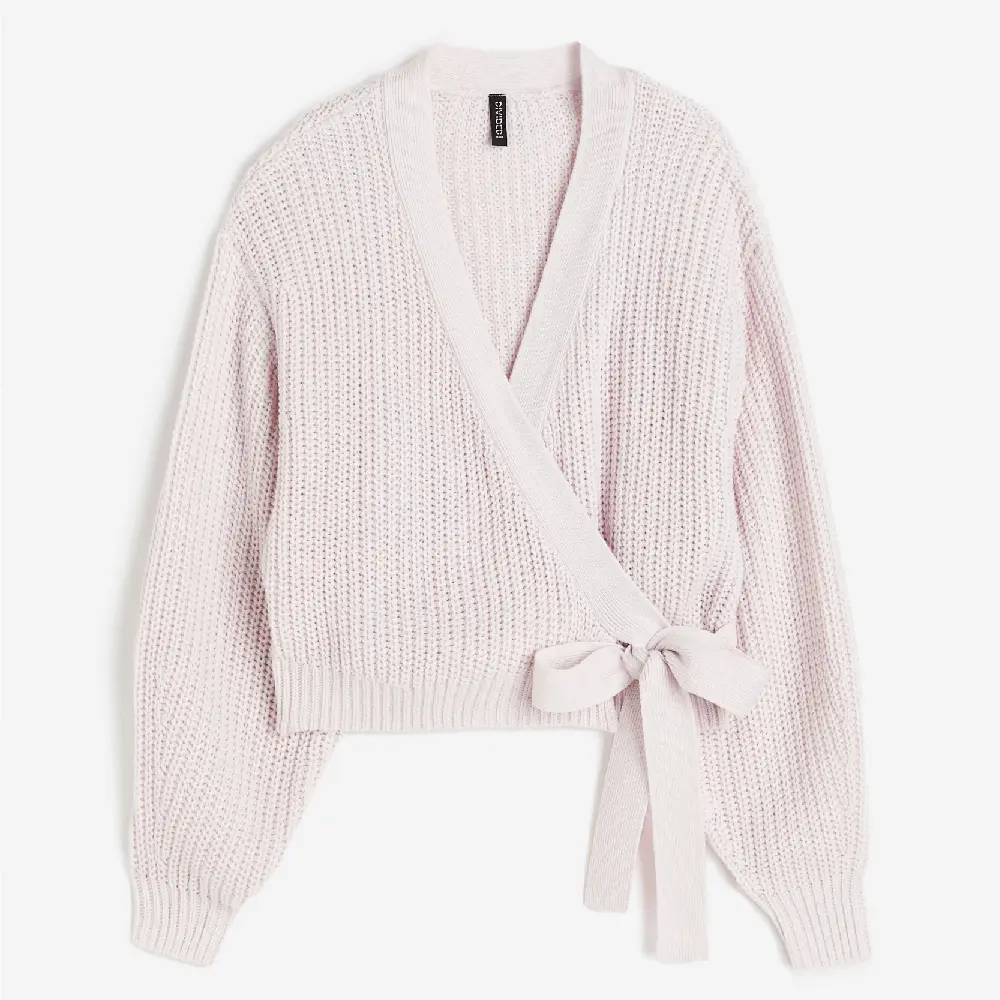 

Кардиган H&M Rib-knit Wrap, светло-розовый