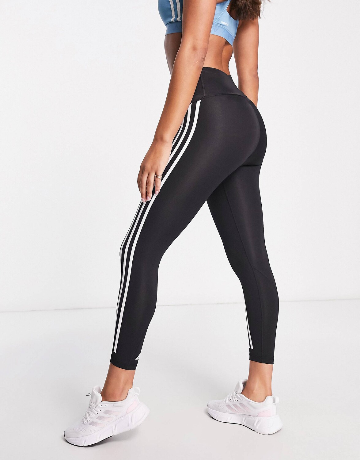 

Черные леггинсы adidas Training Optime Trainicons с 3 полосками 7/8, Черный