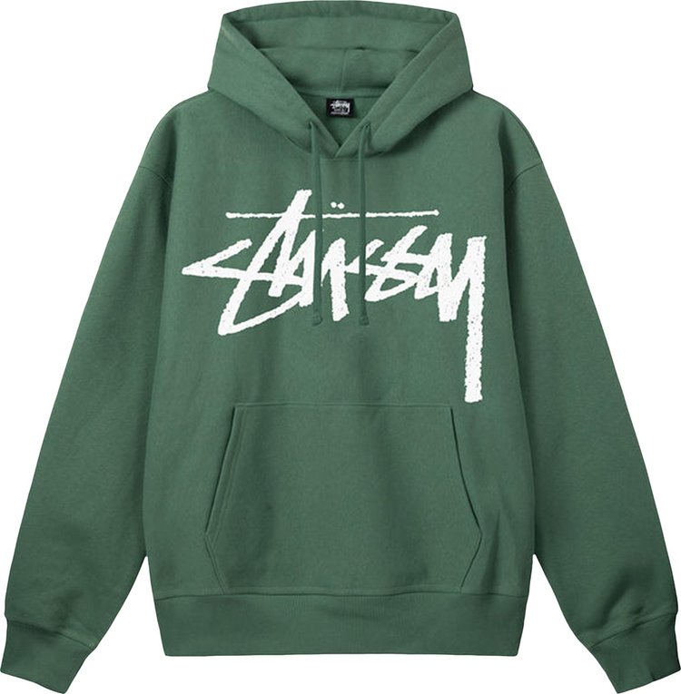 Худи Stussy Big Stock Hoodie 'Green', зеленый