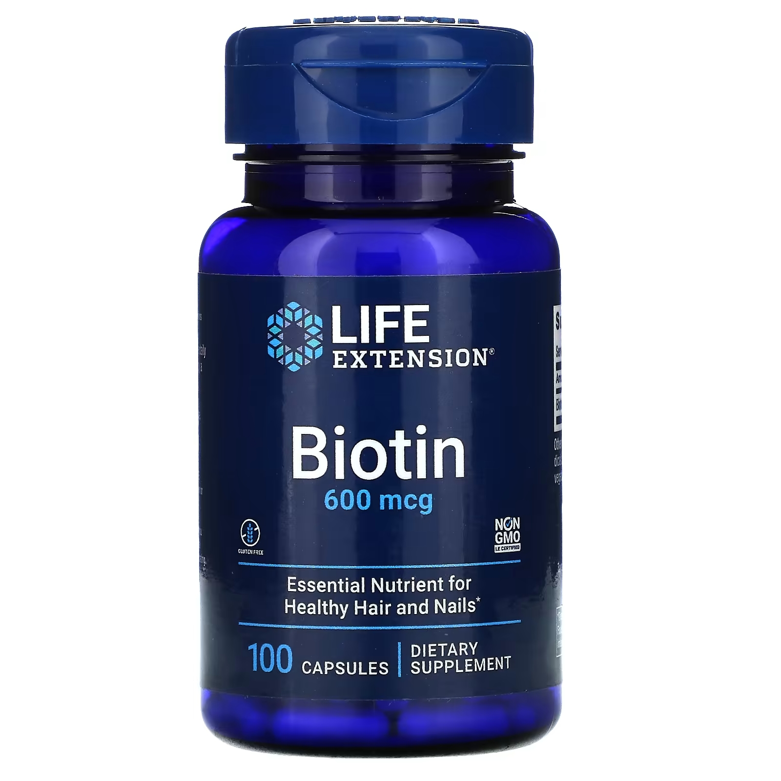 цена Биотин Life Extension, 100 капсул