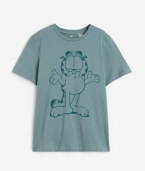 

Футболка с принтом H&M Garfield, пыльно-голубой