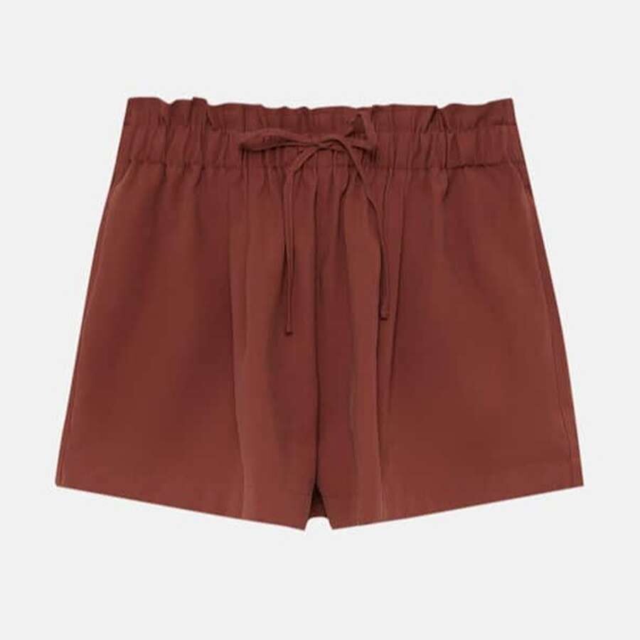 

Шорты-бермуды Pull&Bear Paperbag, красно-коричневый, Красный