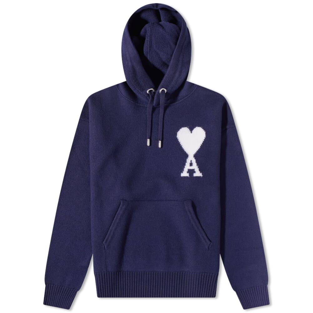 

Толстовка AMI Large A Heart Knitted Popover Hoody, Синий