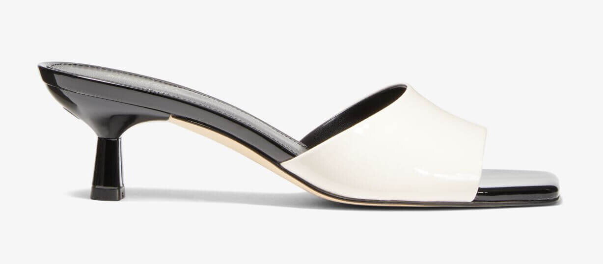

Кожаные босоножки Michael Michael Kors Amal Two-Tone Patent Kitten, белый/черный