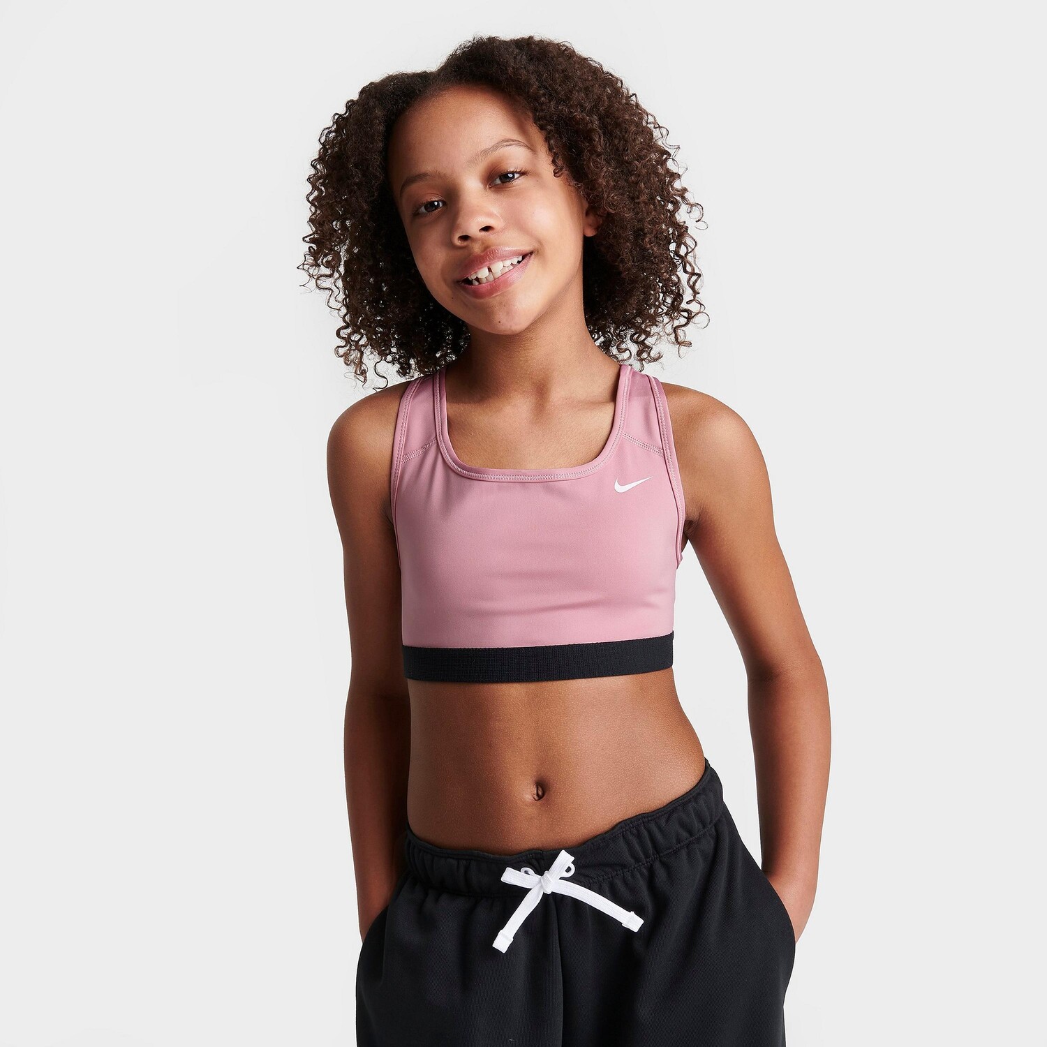 

Спортивное бра Nike Swoosh для девочек, розовый