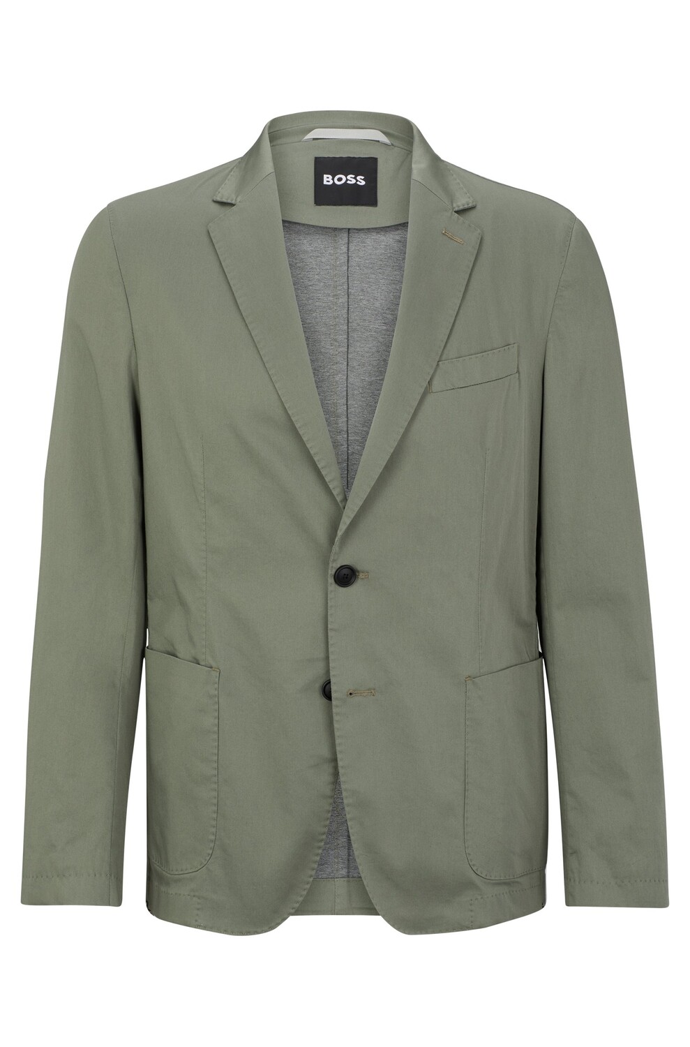 

Пиджак Hugo Boss Slim-fit In A Crease-resistant Cotton Blend, темно-зеленый