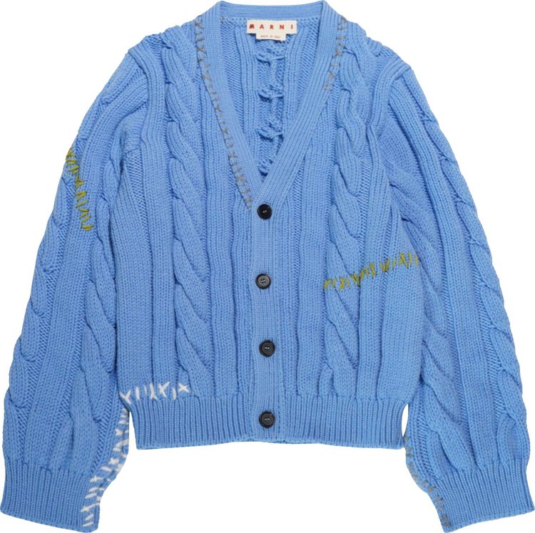 Кардиган Marni Cable Knit Cardigan 'Iris Blue', синий кардиган zara cable knit темно синий
