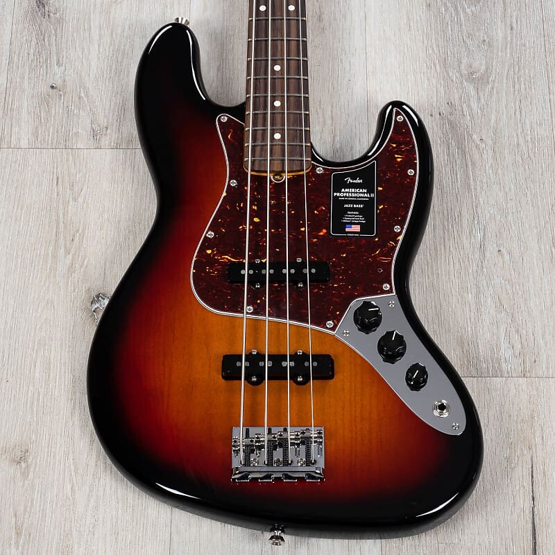 

Fender American Professional II Jazz Bass, гриф из палисандра, 3 цвета Sunburst