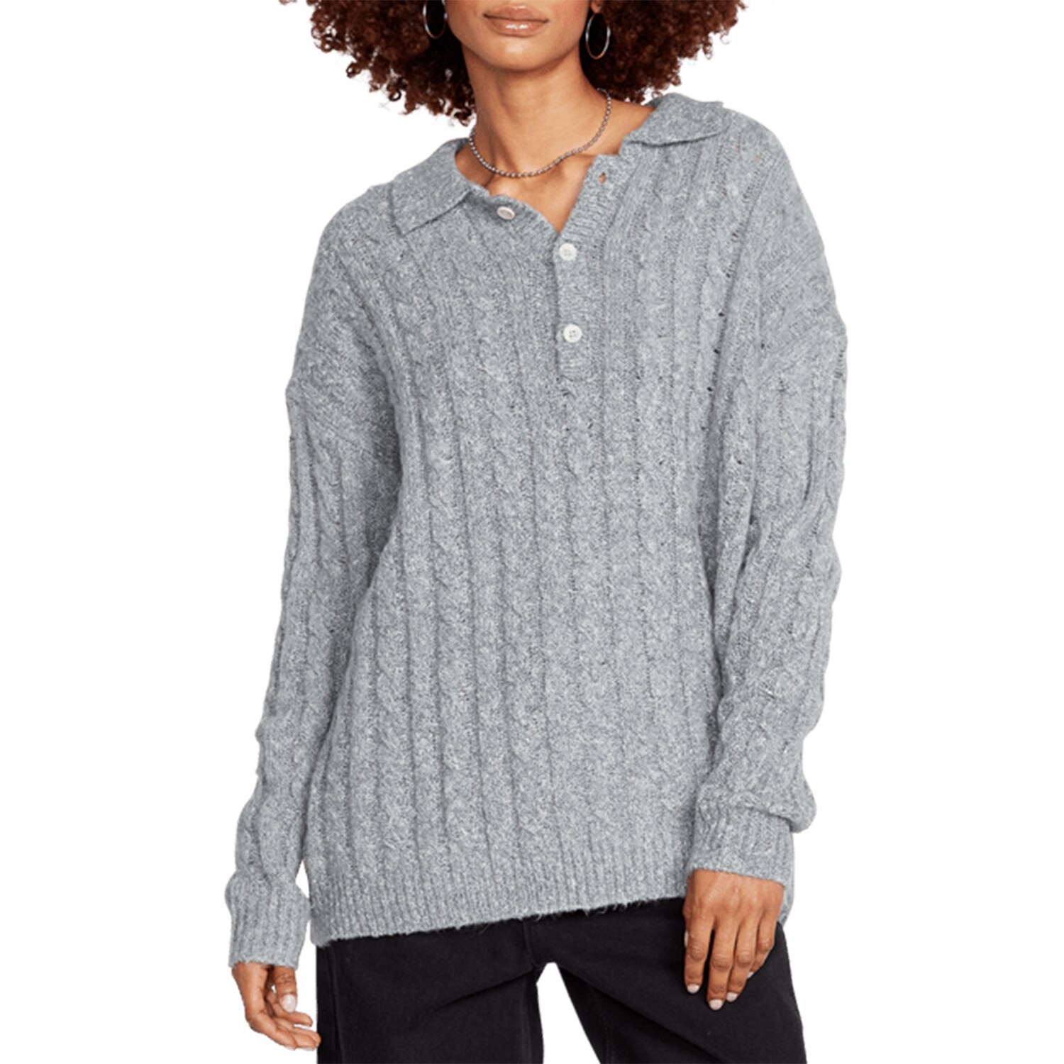 

Свитер Volcom Low Low Polo Sweater, серый