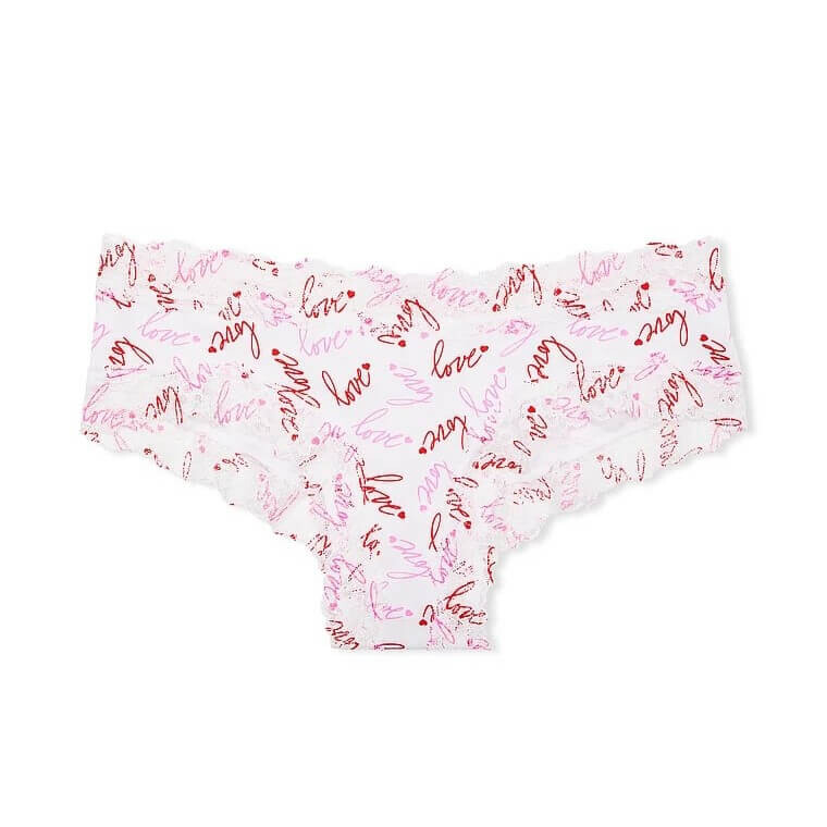 

Трусики Victoria's Secret The Lacie Posey Lace Waist Cotton, розовый/красный