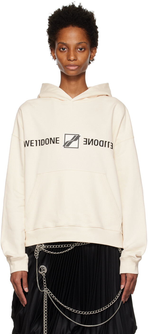 

Худи Off-White Mirror с заплатками We11done, Белый