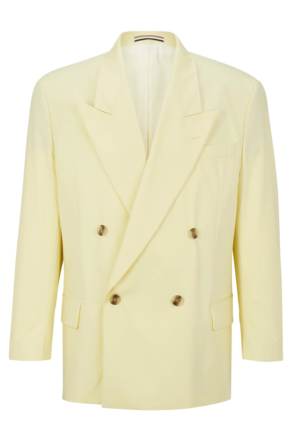 

Пиджак свободного кроя Hugo Boss Gender-Neutral Cotton Twill, светло-желтый