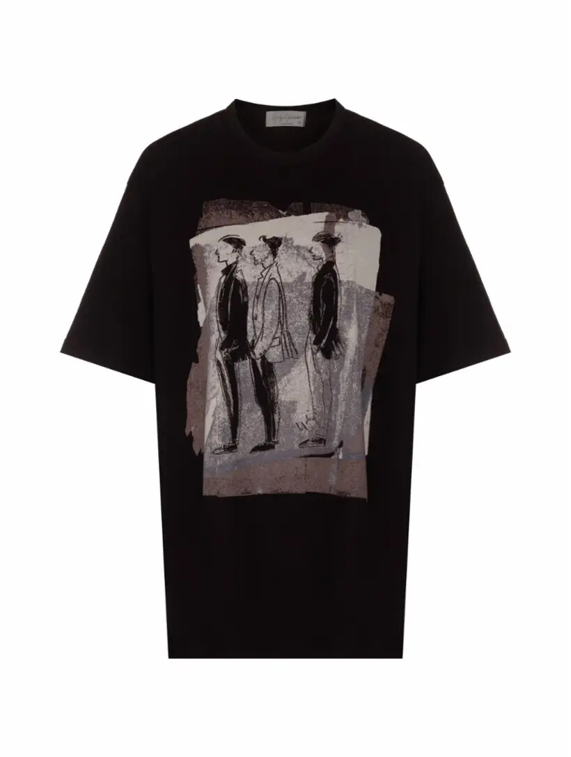 

Хлопковая футболка с принтом Yohji Yamamoto