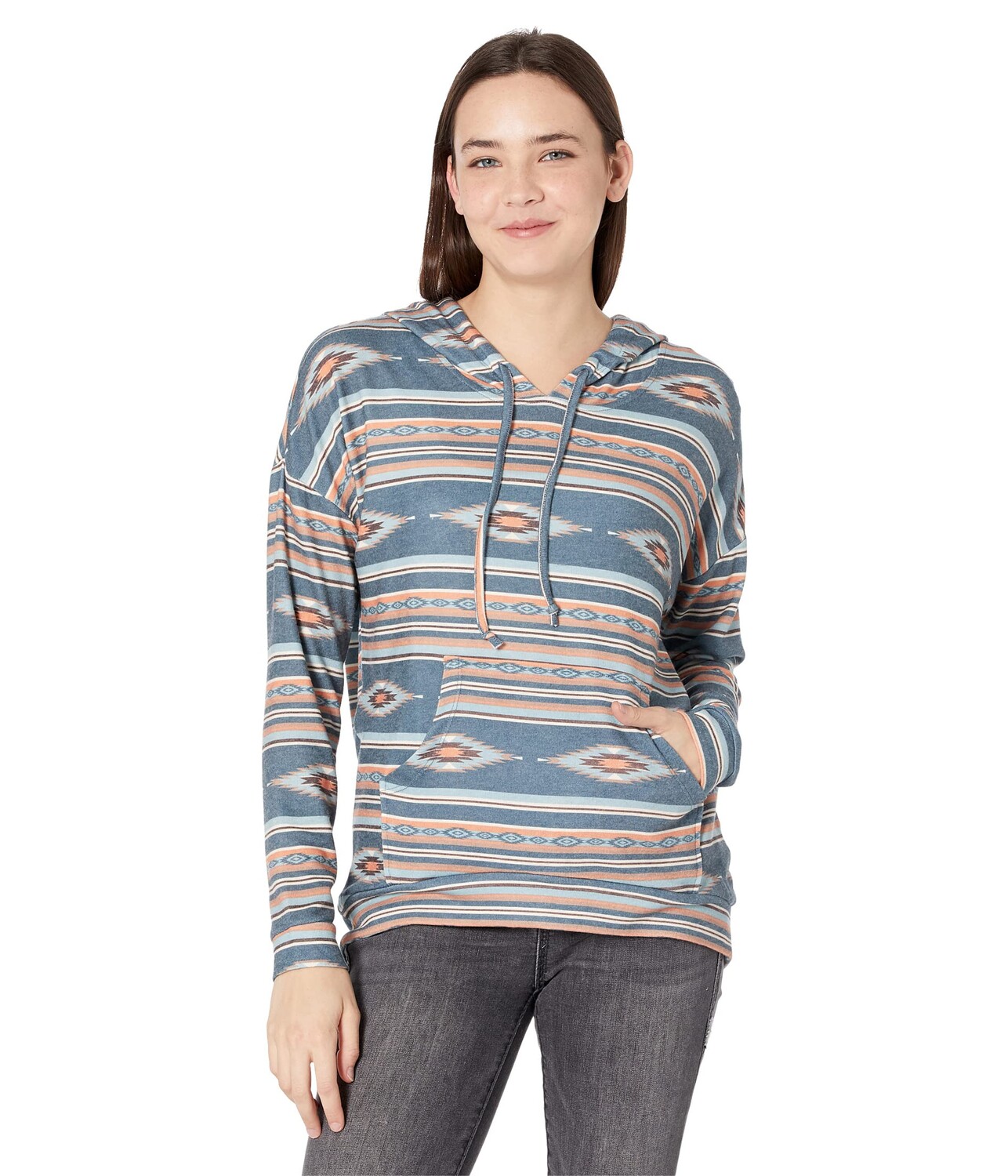 

Худи Rock and Roll Cowgirl, Heathered Aztec Print Hoodie 48H2351, Серый, Худи Rock and Roll Cowgirl, Heathered Aztec Print Hoodie 48H2351