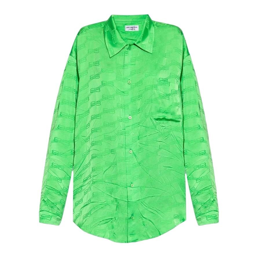 

Рубашка Balenciaga Logo Monogram Long-Sleeved, зеленый
