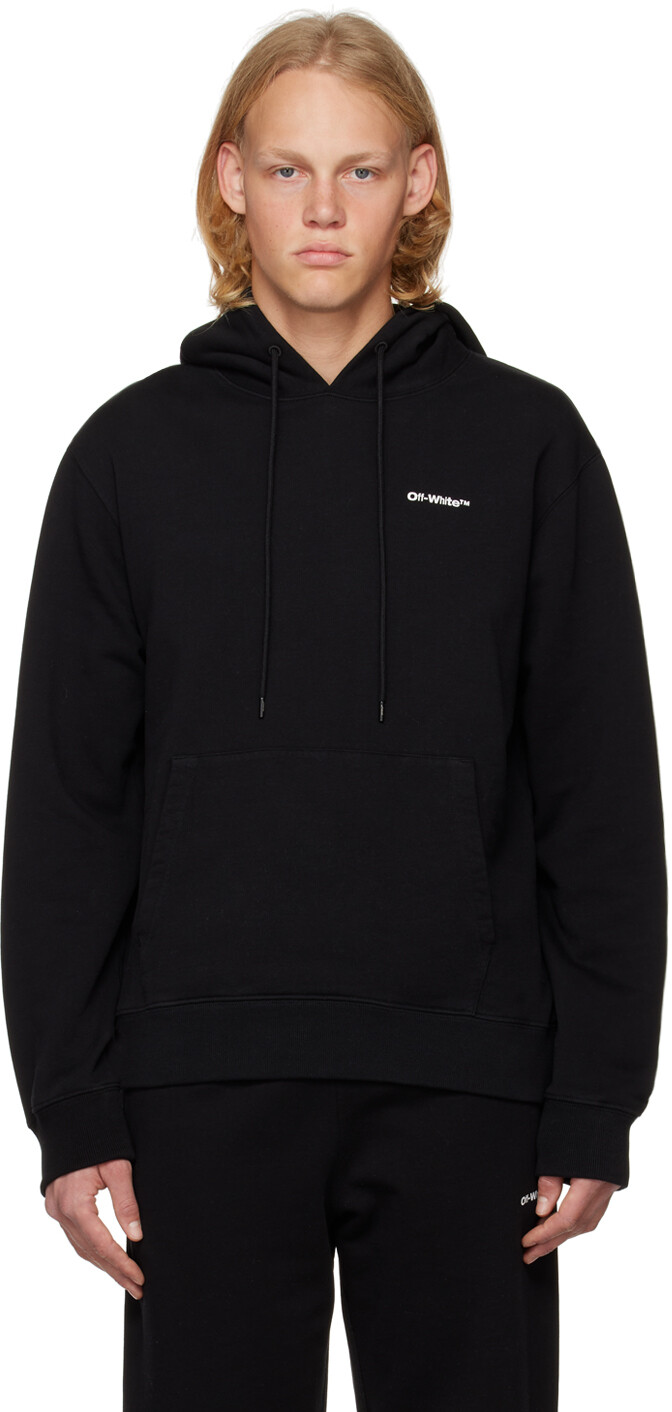 

Черный худи с принтом Off-White