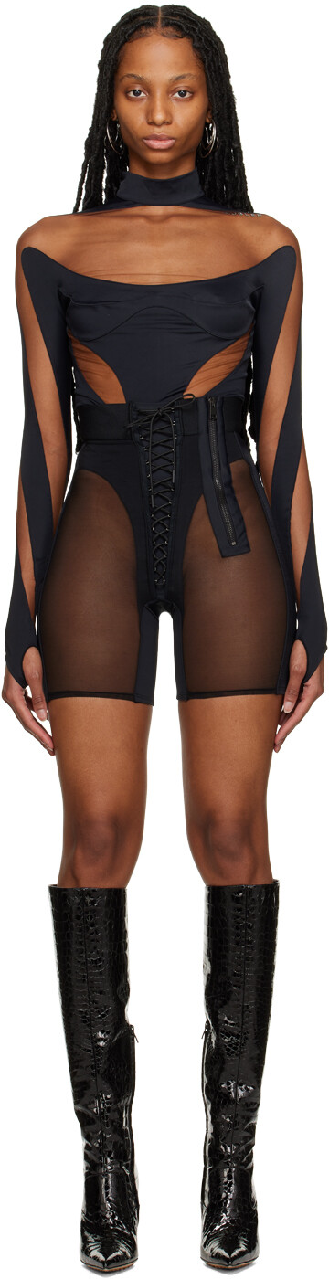 

Черные шорты на шнуровке Mugler