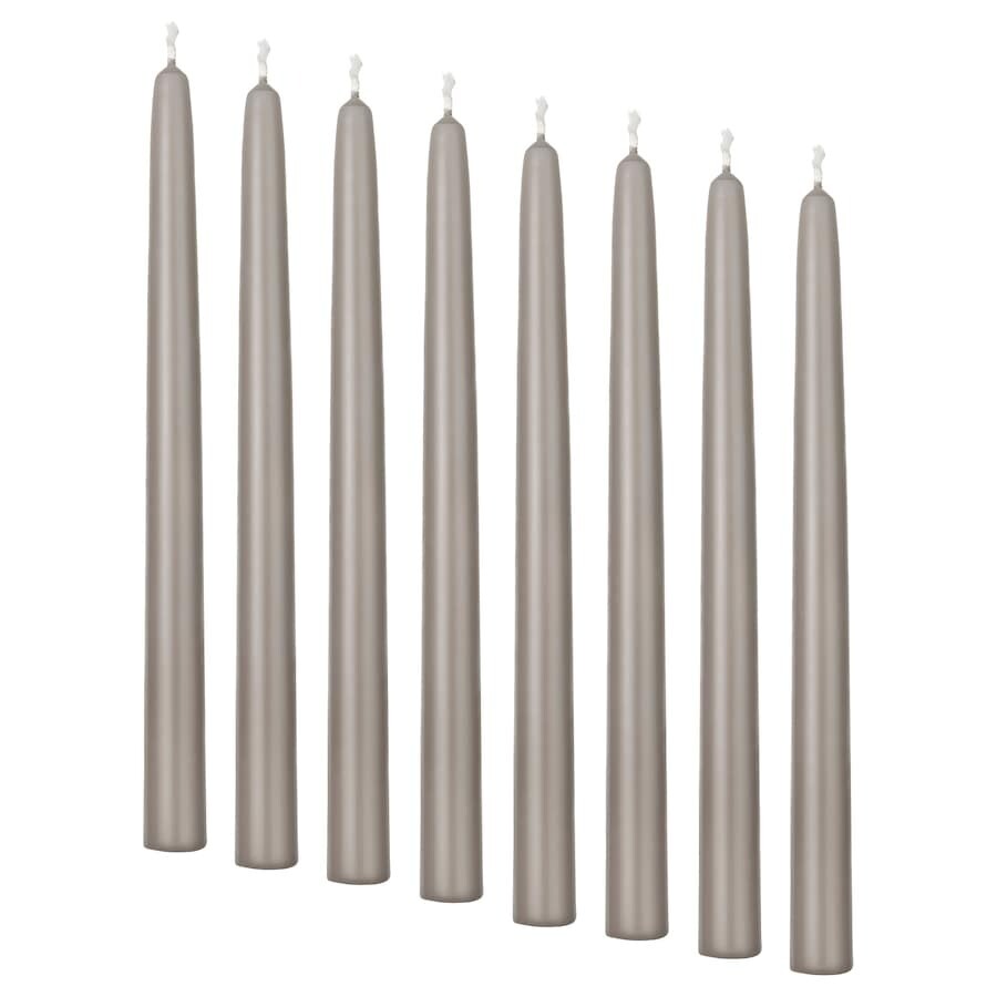 

Набор свечей Ikea Klokhet, 25 см, 8 штук, темно-серо-бежевый