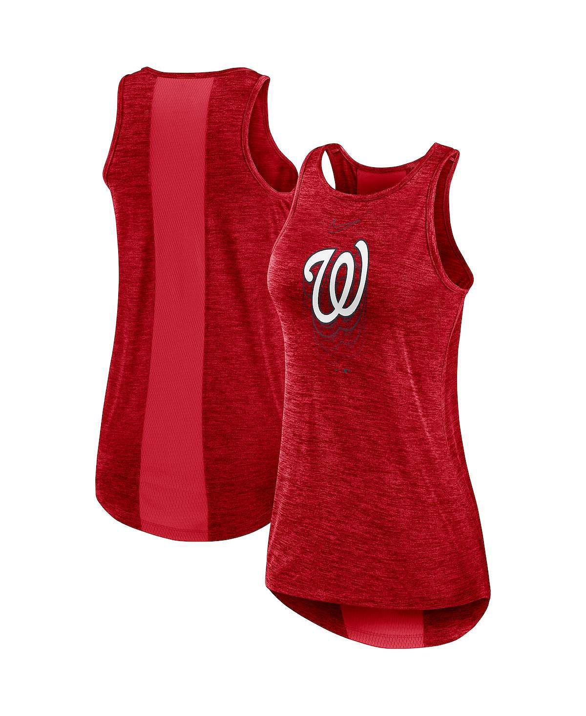 Женская красная майка washington nationals logo fade с высоким вырезом Nike, красный - фото